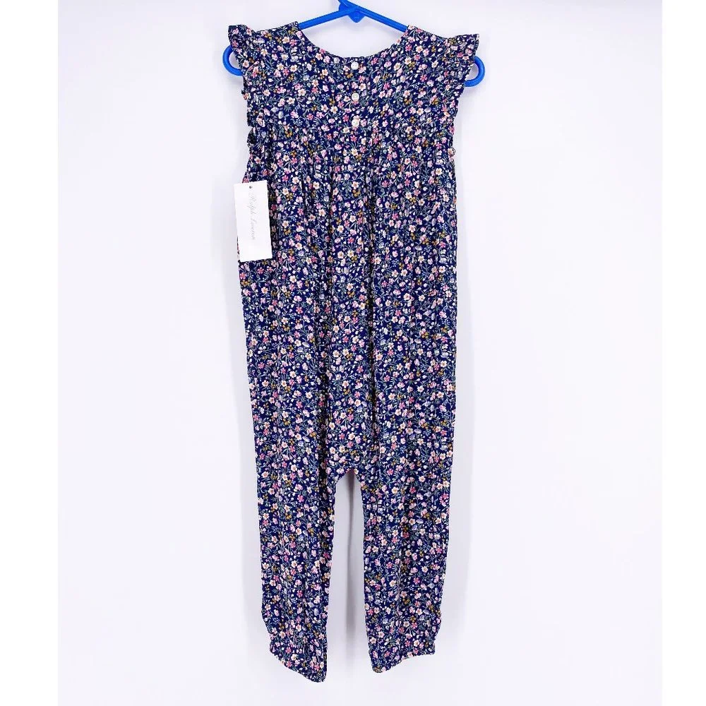 Ralph Lauren Navy Floral Girls One-Piece Romper